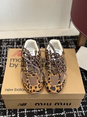 Miu Miu x New Balance Leopard Print Low Top Sneakers